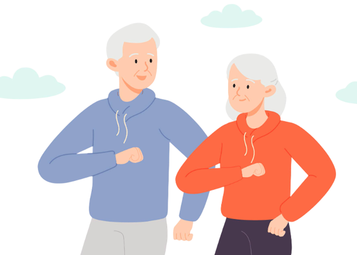 건강하게 생활하며 할인 혜택을 누리는 모습